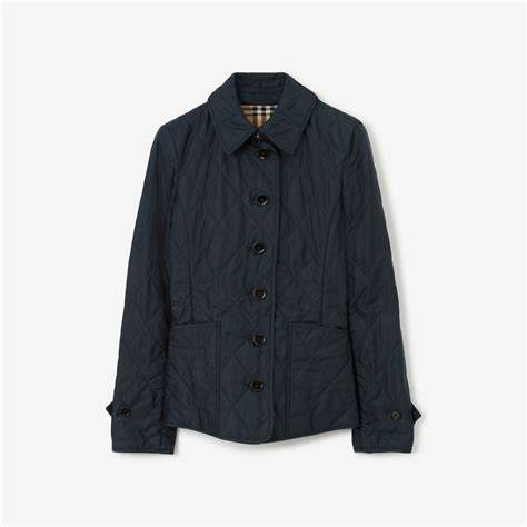 burberry check cuff quilted jacket|Quilted Thermoregulated Jacket in Midnight .